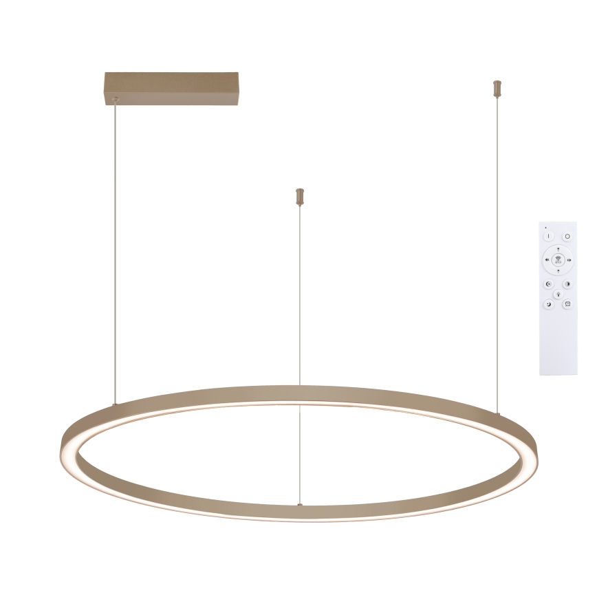 Brilagi - PORTOFINO LED-dæmpbar pendel på wire LED/60W/230V 3000-6000K Ø 80 cm beige + fjernbetjening