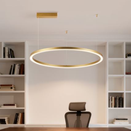 Brilagi - Dæmpbar LED-pendel i wireophæng PORTOFINO LED/60W/230V 3000-6000K Ø 80 cm guld + fjernbetjening