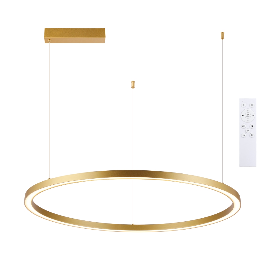 Brilagi - Dæmpbar LED-pendel i wireophæng PORTOFINO LED/60W/230V 3000-6000K Ø 80 cm guld + fjernbetjening