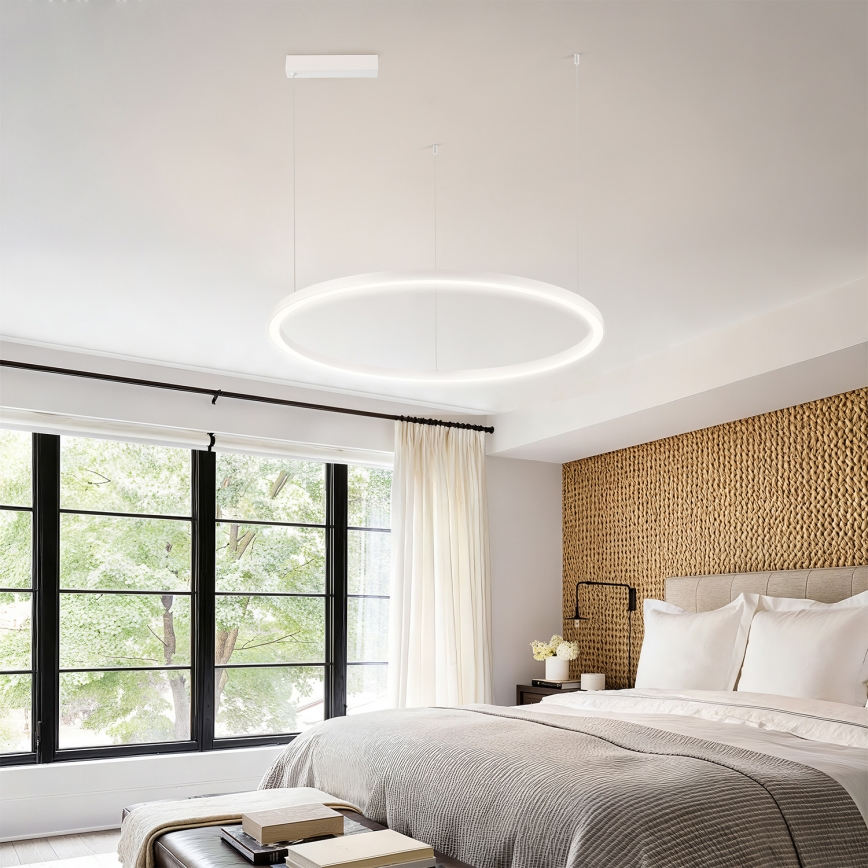 Brilagi - LED-dæmpbar pendel med kabelophæng PORTOFINO LED/60W/230V 3000-6000K Ø 80 cm hvid + fjernbetjening