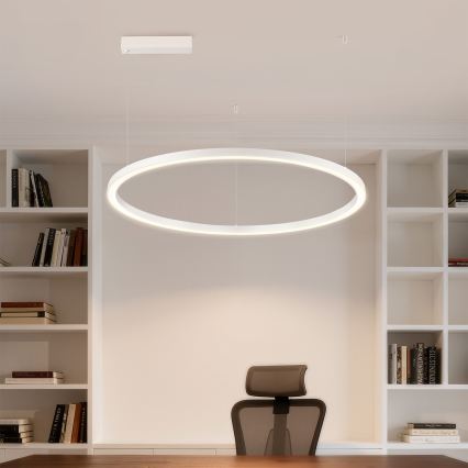Brilagi - LED-dæmpbar pendel med kabelophæng PORTOFINO LED/60W/230V 3000-6000K Ø 80 cm hvid + fjernbetjening