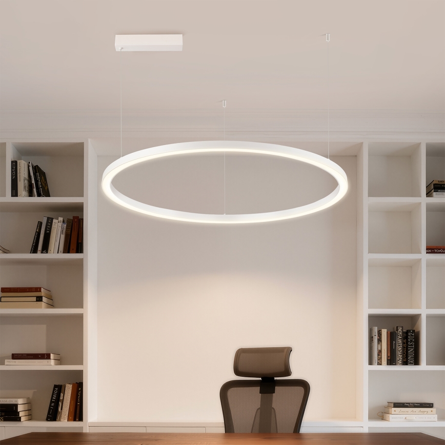 Brilagi - LED-dæmpbar pendel med kabelophæng PORTOFINO LED/60W/230V 3000-6000K Ø 80 cm hvid + fjernbetjening