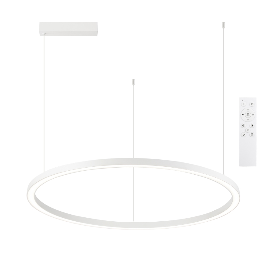 Brilagi - dæmpbar LED-lysekrone på wire PORTOFINO LED/60W/230V 3000-6000K Ø 80 cm hvid + fjernbetjening