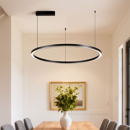 Brilagi - LED dæmpbar pendel på kabel PORTOFINO LED/60W/230V 3000-6000K Ø 80 cm sort + fjernbetjening