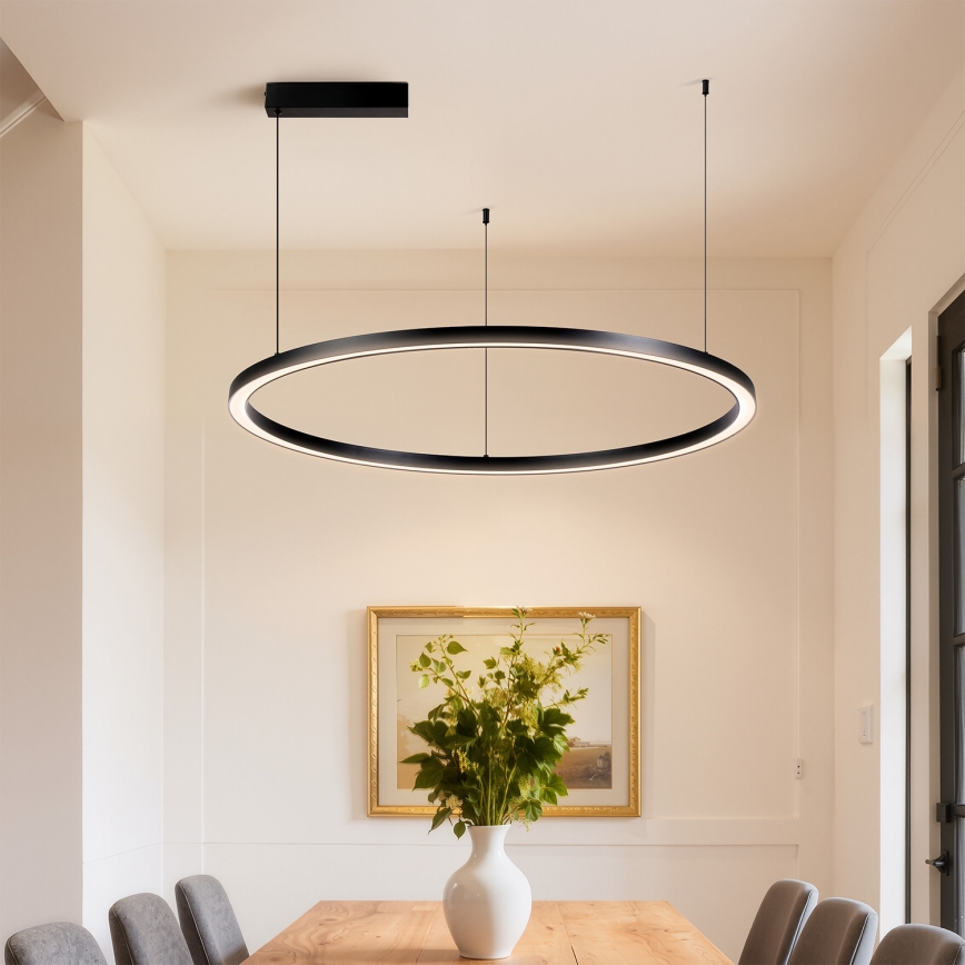 Brilagi - LED dæmpbar pendel på kabel PORTOFINO LED/60W/230V 3000-6000K Ø 80 cm sort + fjernbetjening