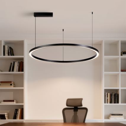 Brilagi - LED dæmpbar pendel på kabel PORTOFINO LED/60W/230V 3000-6000K Ø 80 cm sort + fjernbetjening