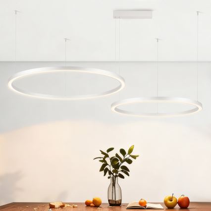 Brilagi - LED dæmpbar pendel på wire PORTOFINO LED/98W/230V 3000-6000K sølv + fjernbetjening