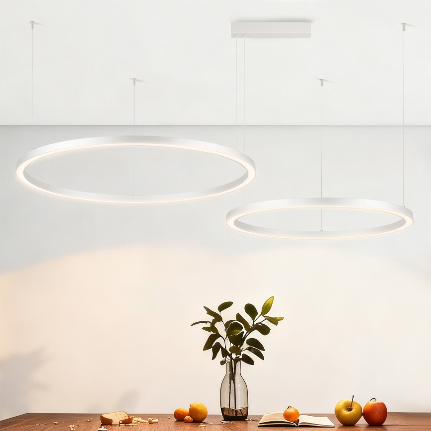 Brilagi - LED dæmpbar pendel på wire PORTOFINO LED/98W/230V 3000-6000K sølv + fjernbetjening