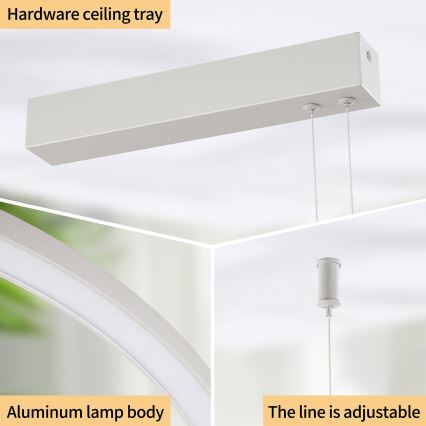 Brilagi - LED dæmpbar pendel på wire PORTOFINO LED/98W/230V 3000-6000K sølv + fjernbetjening