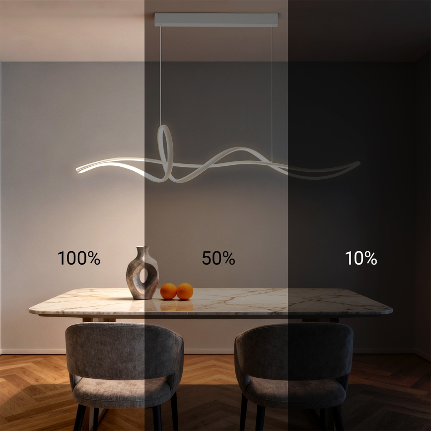 Brilagi - Dæmpbar LED-lysekrone med kabelophæng SIGNATURE LED/55W/230V 3000-6000K 120x23 cm hvid + fjernbetjening