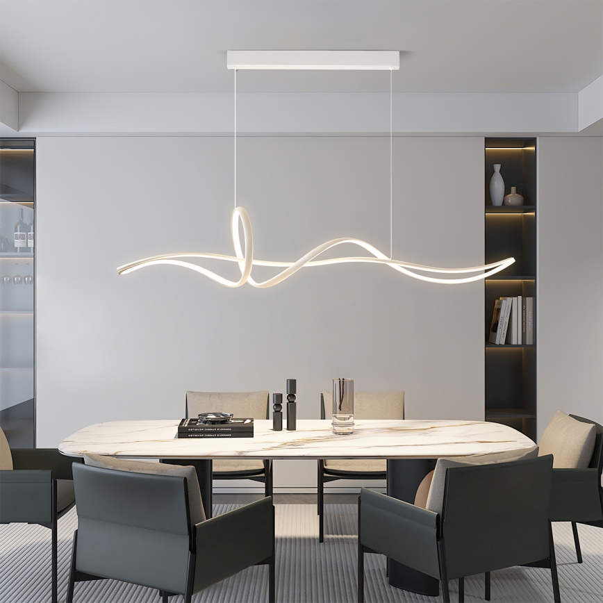 Brilagi - Dæmpbar LED-lysekrone med kabelophæng SIGNATURE LED/55W/230V 3000-6000K 120x23 cm hvid + fjernbetjening
