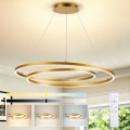 Brilagi - Dæmpbar LED-pendel på wire TWISTER LED/105W/230V 3000-6000K Ø 100 cm guld + fjernbetjening