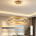 Brilagi - dæmpbar LED-pendel på wire TWISTER LED/75W/230V 3000-6000K Ø 70 cm guld + fjernbetjening