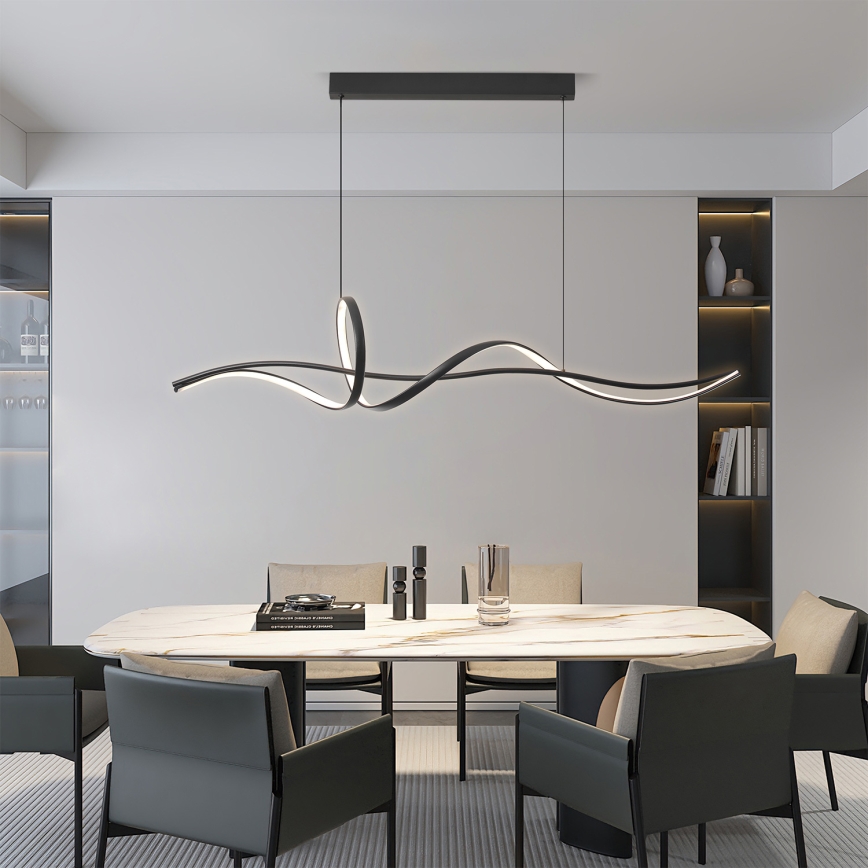 Brilagi - Dæmpbar LED-pendel på wire SIGNATURE LED/55W/230V 3000-6000K 120x23 cm sort + fjernbetjening