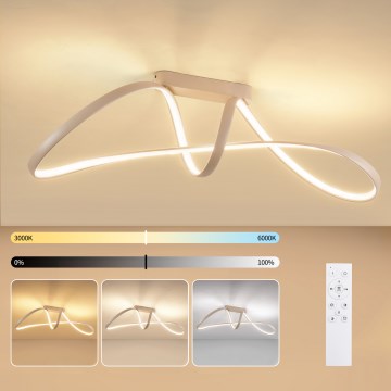 Brilagi - Dæmpbar LED-plafondlampe TWISTER LED/60W/230V 3000-6000K beige + fjernbetjening