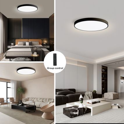 Brilagi - LED dæmpbar loftlampe POOL SMART LED/180W/230V 3000-6000K Ø 120 cm Wi-Fi Tuya sort + fjernbetjening