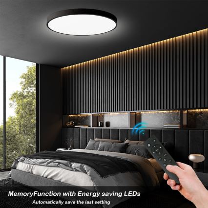 Brilagi - LED dæmpbar loftlampe POOL SMART LED/180W/230V 3000-6000K Ø 120 cm Wi-Fi Tuya sort + fjernbetjening