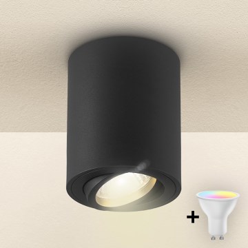 Brilagi - Dæmpbar LED RGBW-spot MIA 1xGU10/4,8W/230V 3000K 100x80 mm sort + fjernbetjening