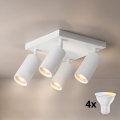 Brilagi - Dæmpbar LED RGBW spotarmatur SELE SQUARE 4xGU10/6,5W/230V 2700-6500K hvid