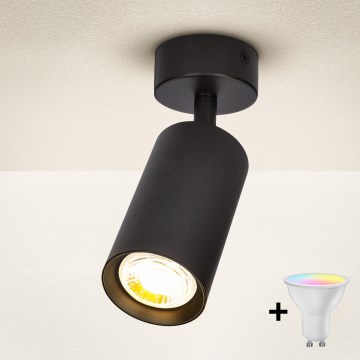 Brilagi - Dæmpbar LED RGBW-spotlampe SELE 1xGU10/4,8W/230V 3000K sort + fjernbetjening