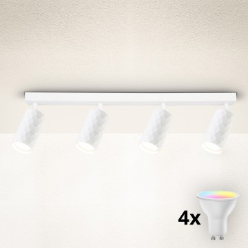 Brilagi - Dæmpbar LED RGBW-spotlampe SELE DIAMANT 4xGU10/6W/230V 3000K hvid + fjernbetjening