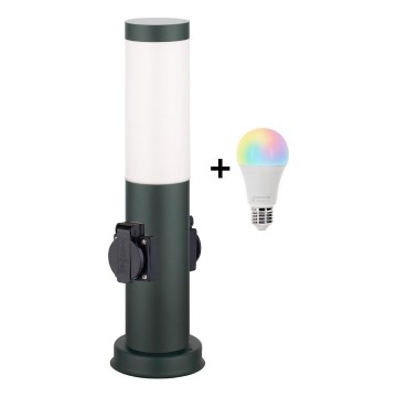 Brilagi - Dæmpbar LED RGBW udendørslampe med 2 udtag 1xE27/9W/230V 2700-6500K IP44 40 cm antracit