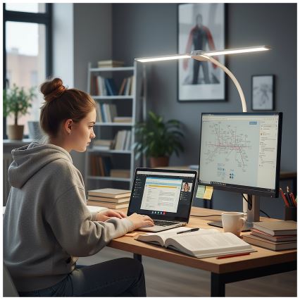Brilagi - Dæmpbar LED-skrivebordslampe USB VARIO LED/14W/5V 3000-6000K hvid