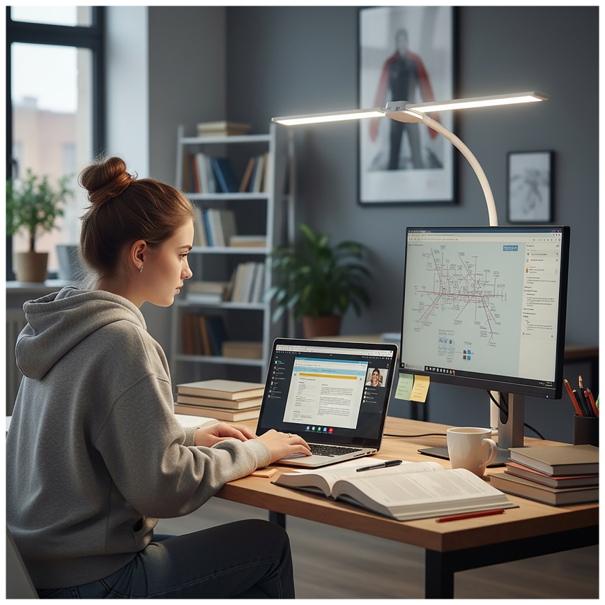 Brilagi - Dæmpbar LED-skrivebordslampe USB VARIO LED/14W/5V 3000-6000K hvid