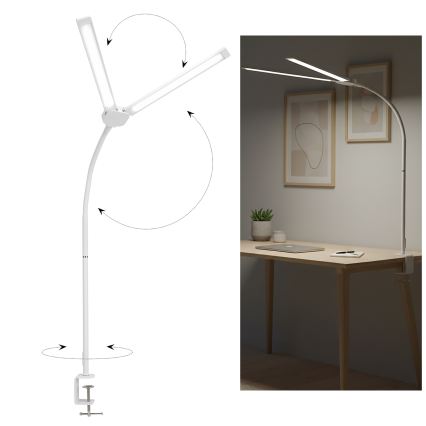 Brilagi - Dæmpbar LED-skrivebordslampe USB VARIO LED/14W/5V 3000-6000K hvid