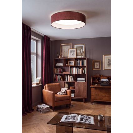 Brilagi - LED dæmpbar loftlampe VELVET SMARTIX LED/36W/230V 3000-6000K Ø 55 cm vinrød Wi-Fi Tuya Beacon + fjernbetjening