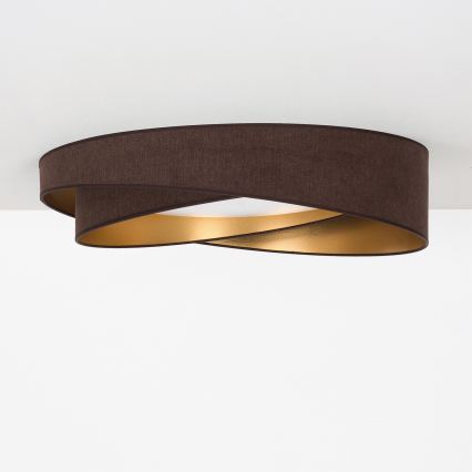 BRILAGI - LED dæmpbar loftlampe VELVET TWIST LED/36W/230V 3000-6000K Ø 65 cm Wi-Fi Tuya Beacon brun/guld + fjernbetjening