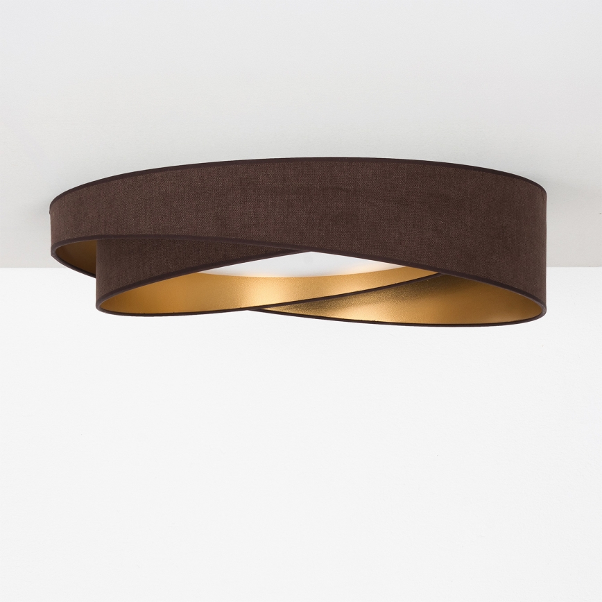 BRILAGI - LED dæmpbar loftlampe VELVET TWIST LED/36W/230V 3000-6000K Ø 65 cm Wi-Fi Tuya Beacon brun/guld + fjernbetjening