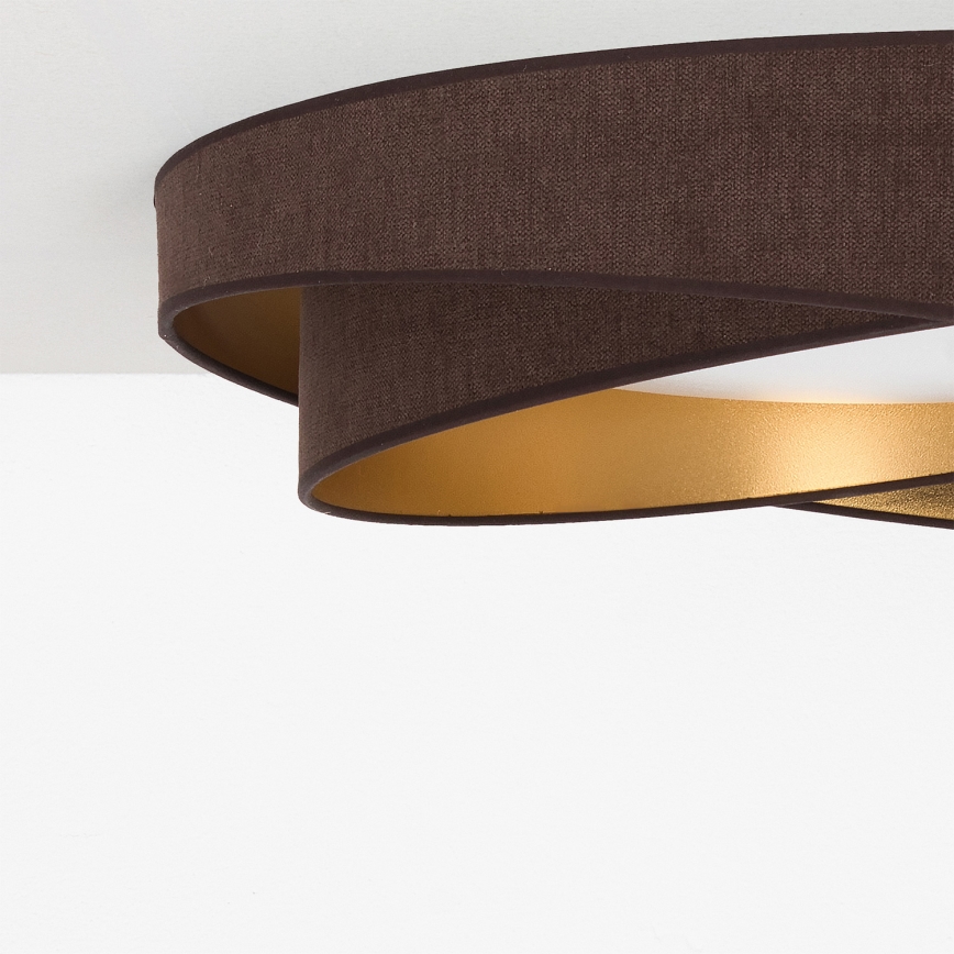 BRILAGI - LED dæmpbar loftlampe VELVET TWIST LED/36W/230V 3000-6000K Ø 65 cm Wi-Fi Tuya Beacon brun/guld + fjernbetjening