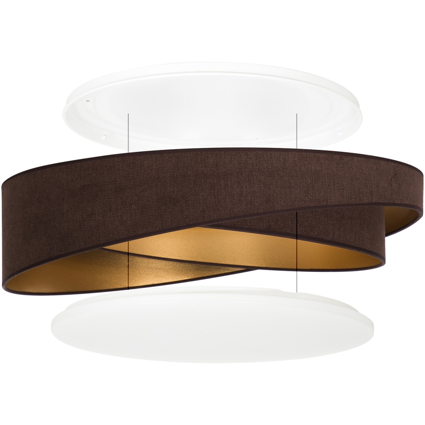 BRILAGI - LED dæmpbar loftlampe VELVET TWIST LED/36W/230V 3000-6000K Ø 65 cm Wi-Fi Tuya Beacon brun/guld + fjernbetjening