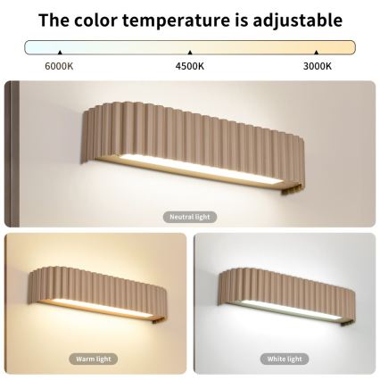 Brilagi - LED-dæmpbar væglampe FALCON MODERN LED/14W/230V 3000-6000K 40 cm beige + fjernbetjening
