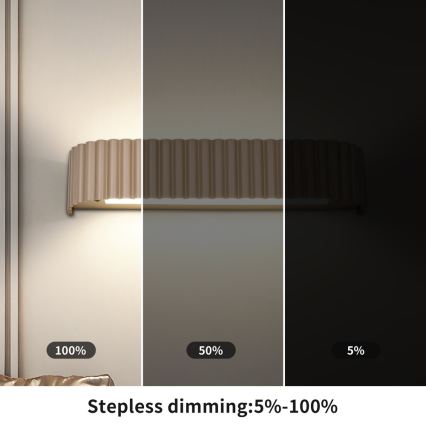Brilagi - LED-dæmpbar væglampe FALCON MODERN LED/14W/230V 3000-6000K 40 cm beige + fjernbetjening