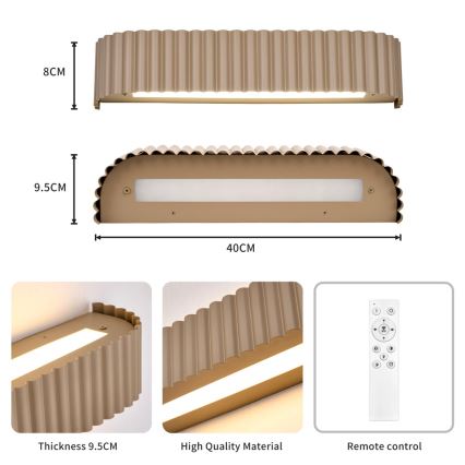 Brilagi - LED-dæmpbar væglampe FALCON MODERN LED/14W/230V 3000-6000K 40 cm beige + fjernbetjening