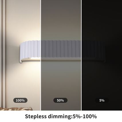 Brilagi - LED-dæmpbar væglampe FALCON MODERN LED/14W/230V 3000-6000K 40 cm hvid + fjernbetjening
