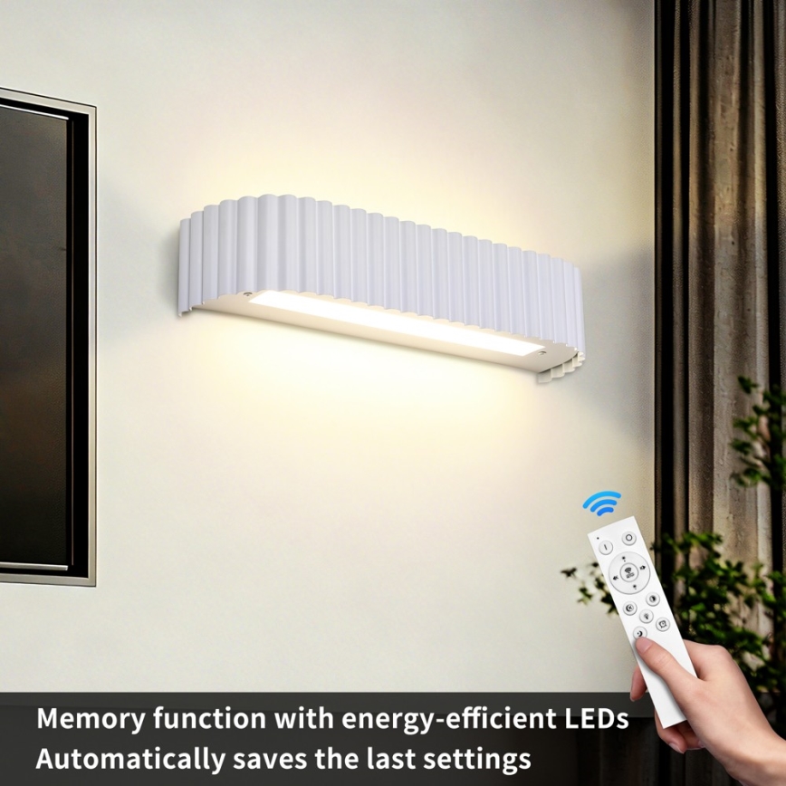 Brilagi - LED-dæmpbar væglampe FALCON MODERN LED/14W/230V 3000-6000K 40 cm hvid + fjernbetjening