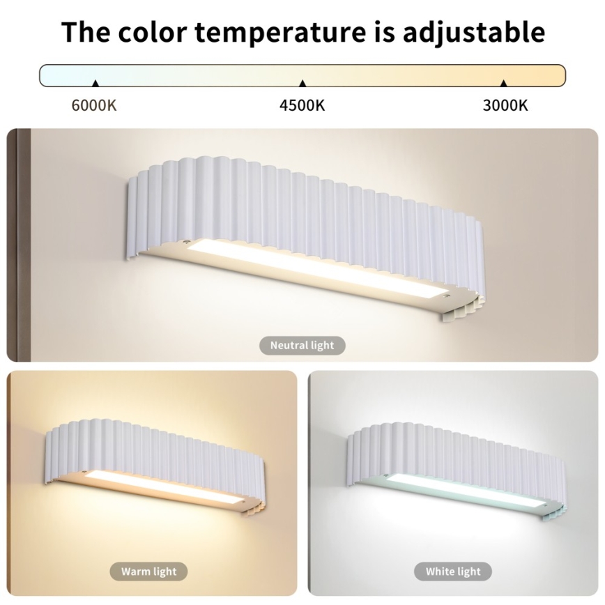 Brilagi - LED-dæmpbar væglampe FALCON MODERN LED/14W/230V 3000-6000K 40 cm hvid + fjernbetjening