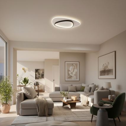 Brilagi - Dæmpbar LED-loftlampe FLARE LED/70W/230V 3000-6000K 55x55 cm hvid/sort + fjernbetjening