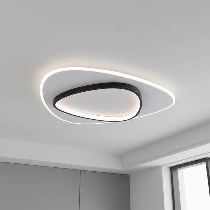 Brilagi - Dæmpbar LED-loftlampe FLARE LED/70W/230V 3000-6000K 55x55 cm hvid/sort + fjernbetjening