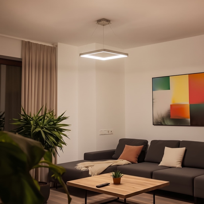 BRILAGI - LED dæmpbar pendel på wire FALCON SLIM LED/50W/230V 3000-6500K 50x50 cm beige + fjernbetjening
