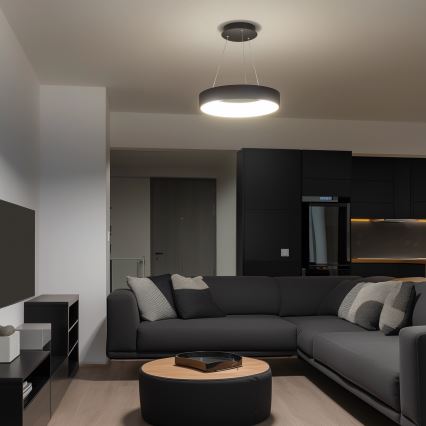 Brilagi - FALCON LED-dæmpbar pendel med wire LED/40W/230V 3000-6500K Ø 45 cm sort + fjernbetjening