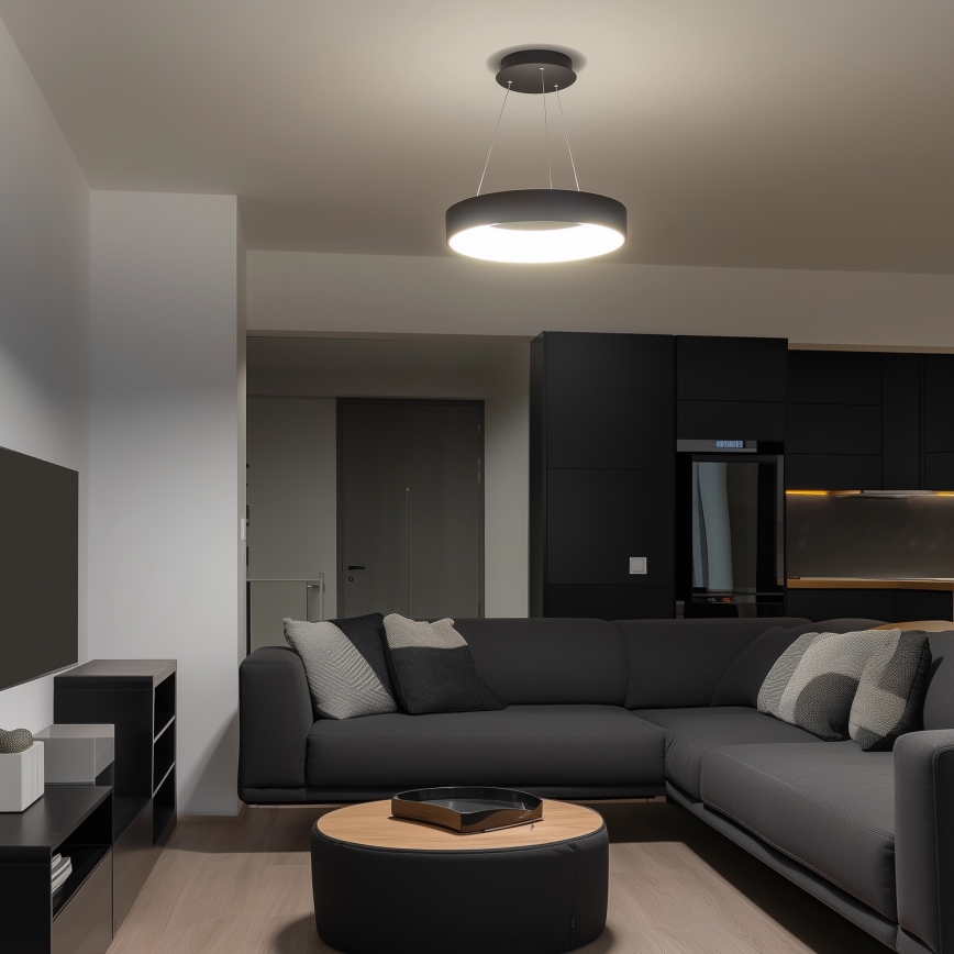 Brilagi - FALCON LED-dæmpbar pendel med wire LED/40W/230V 3000-6500K Ø 45 cm sort + fjernbetjening