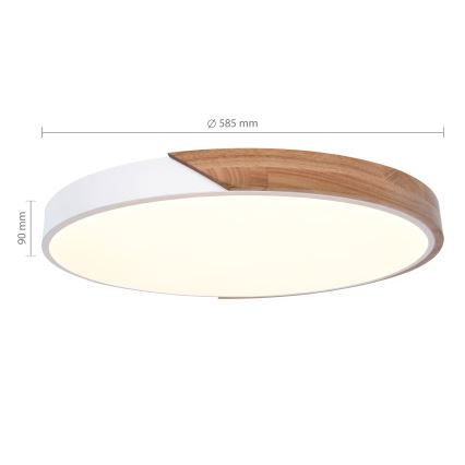 Brilagi - Dæmpbar LED-loftlampe PILANA LED/60W/230V 3000-6500K eg/hvid Ø 60 cm + fjernbetjening