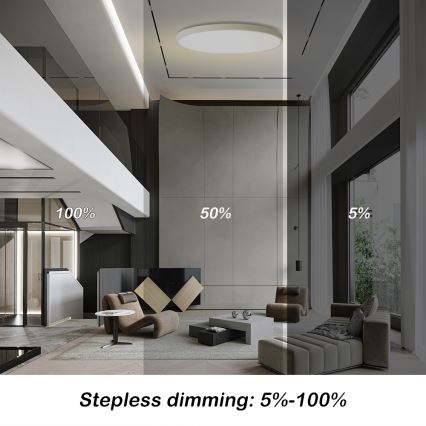 Brilagi - LED dæmpbar loftlampe POOL SMART LED/180W/230V 3000-6000K Ø 120 cm Wi-Fi Tuya hvid + fjernbetjening