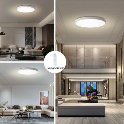 Brilagi - LED dæmpbar loftlampe POOL SMART LED/180W/230V 3000-6000K Ø 120 cm Wi-Fi Tuya hvid + fjernbetjening