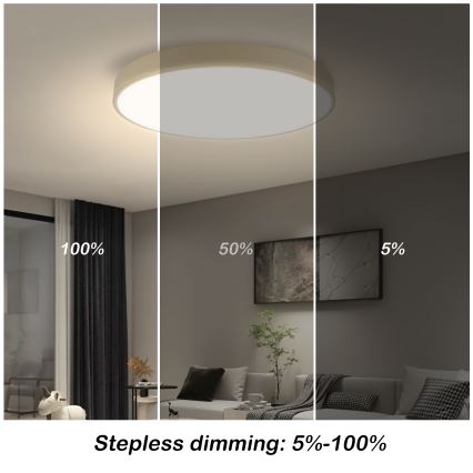Brilagi - LED dæmpbar loftlampe POOL SMART LED/60W/230V 3000–6000K Ø 50 cm Wi‑Fi Tuya beige + fjernbetjening