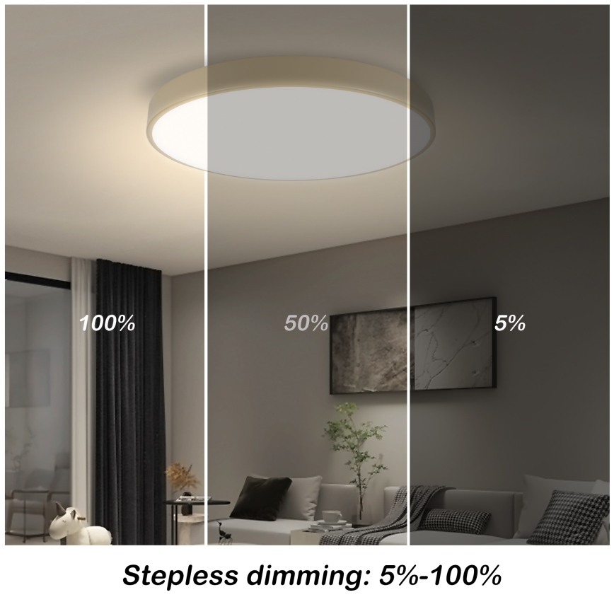 Brilagi - LED dæmpbar loftlampe POOL SMART LED/60W/230V 3000–6000K Ø 50 cm Wi‑Fi Tuya beige + fjernbetjening